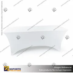 MANTEL SPANDEX PARA MESA RECTANGULAR 180CM ARCO MEDIO - BLANCO
