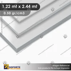 PLANCHA PVC SOPORTE PUBLICITARIO TIPO TROVICEL BLANCA 20MM 0.50 DENSIDAD 1.22X2.44 MTS - CAJA 2 UNID