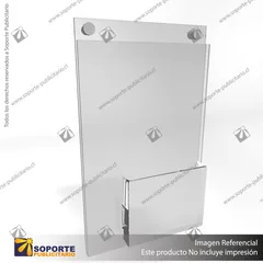 PORTA GRAFICA ACRILICO CON TARJETERO A5 (14.8*21 CMS) MURO VERTICAL 2 MM + SET EMBELLECEDOR