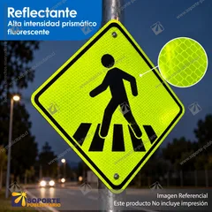 REFLECTANTE ALTA INTENSIDAD PRISMATICO SOPORTE PUBLICITARIO FLUORESCENTE YELLOW 5 ANOS - 122 CMS - R
