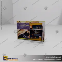 PORTA FOLLETO EN PORTA GRAFICA ACRILICO A5 (14.8*21 CMS) FORMATO T HORIZONTAL 1.5 MM