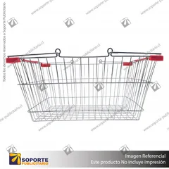 CANASTO METAL CON MANILLAS PARA COMPRAS 22L