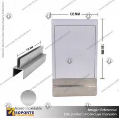 PORTA PRECIO INOXIDABLE A BARRA UNIVERSAL