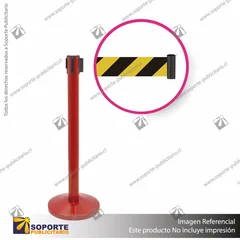SEPARADOR DE FILAS ROJO CON CINTA PRECAUCION
