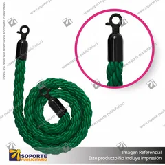 CORDON TRENZADO VERDE CON ENGANCHES NEGROS