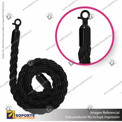 CORDON TRENZADO NEGRO CON ENGANCHES NEGROS
