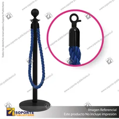 SEPARADOR DE FILAS EMPERADOR NEGRO CON CORDON AZUL