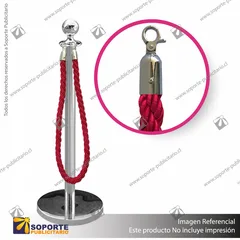 SEPARADOR DE FILAS EMPERADOR CROMADO CON CORDON ROJO