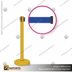 PACK 10 SEPARADORES DE FILA CORPORATIVOS AMARILLOS CINTA AZUL LOGO EN BLANCO