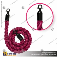 CORDON TRENZADO FUCSIA CON ENGANCHES NEGROS