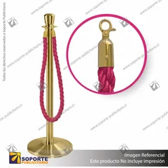 SEPARADOR DE FILAS CORONA DORADA CON CORDON FUCSIA