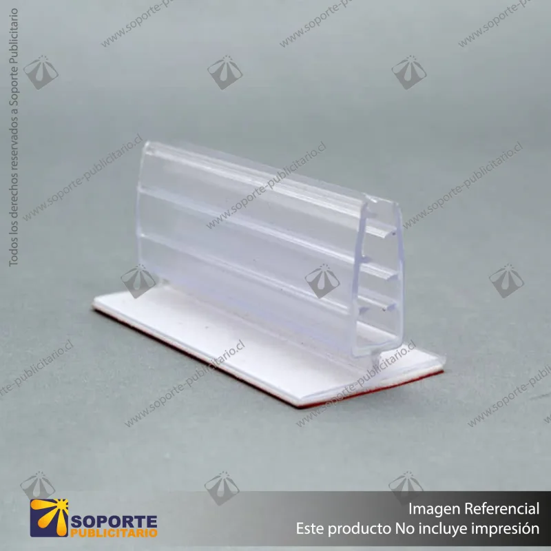 PORTA STOPPER FLEXIBLE CON ADHESIVO 75*38*38 MM ESPESOR GRAFICA 3-5 MM