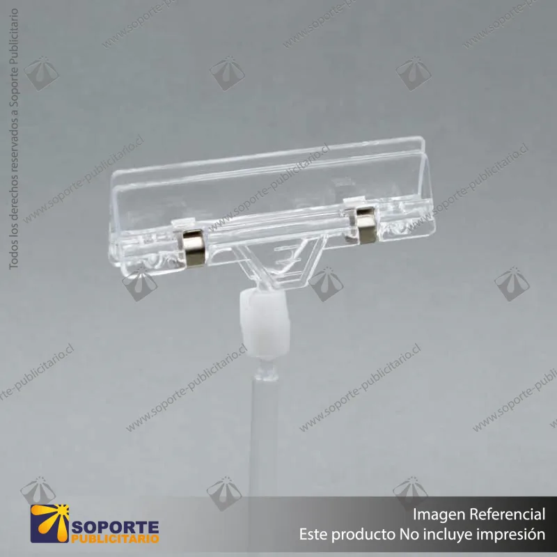SOSTENEDOR GRAFICA PINZA ACRILICA 16 CM.