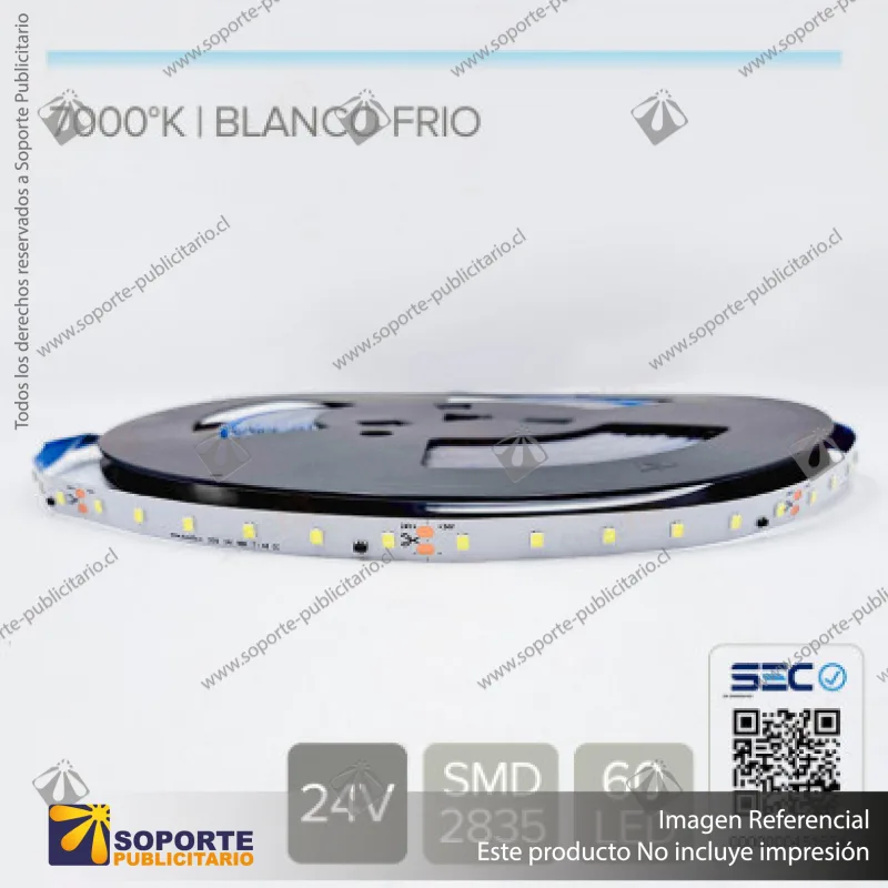 CINTA LED 3.6W 24V - BLANCO FRIO (ROLLO 15 MTS)