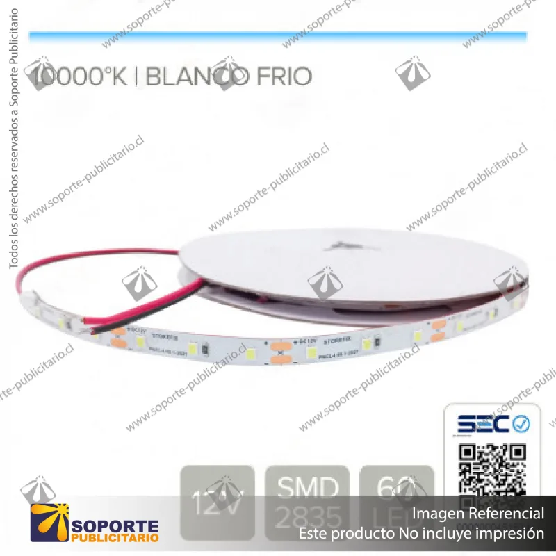 CINTA LED 4.8W 12V 60L EXTRAFRIO (ROLLO 5 MTS)