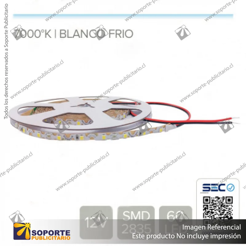 CINTA LED 8.4W 12V 60L ZIG ZAG FRIO (ROLLO 5 MTS)
