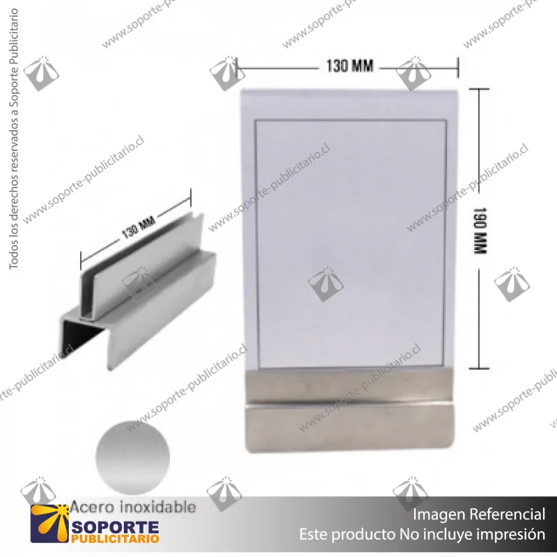 PORTA PRECIO INOXIDABLE A BARRA UNIVERSAL