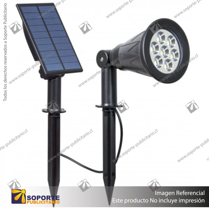 LAMPARA SOLAR S7 7W ESTACA SIMPLE CON PANEL INDEPENDIENTE BLANCO NEUTRO