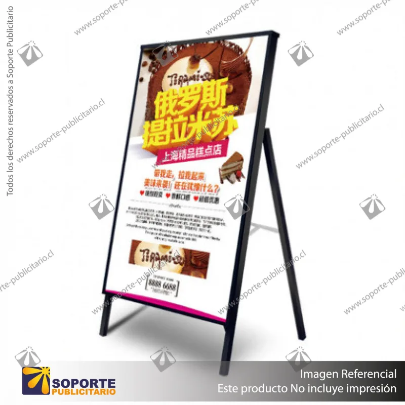 PANEL MENU SLIM BOX PALOMA PUBLICITARIA 600X1200MM NEGRO CON BATERIA