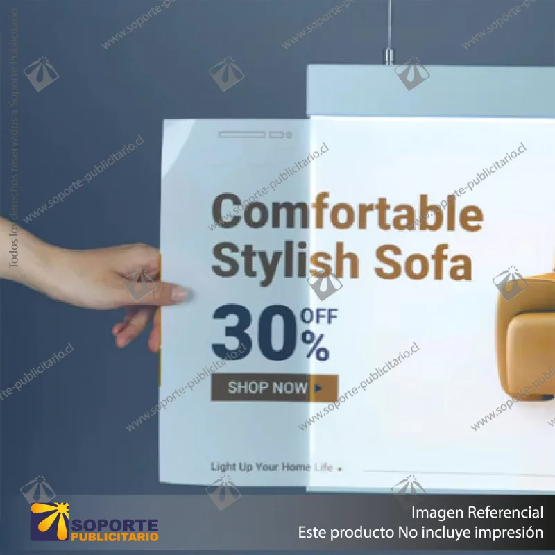 PANEL MENU SLIM BOX PLATEADO DOBLE CARA COLGANTE PIOLAS (1000X350)