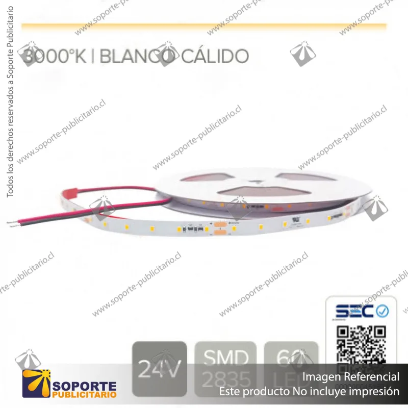 CINTA LED 14.4W 24V 60L CALIDO (ROLLO 10 MTS)