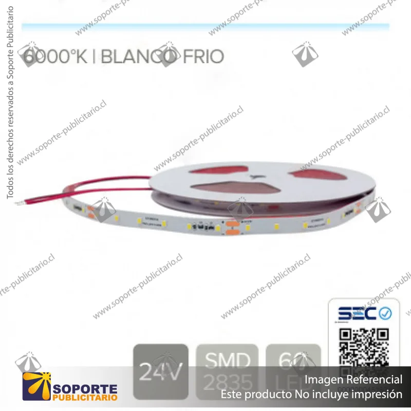 CINTA LED 13.2W 24V 60L FRIO (ROLLO 10 MTS)