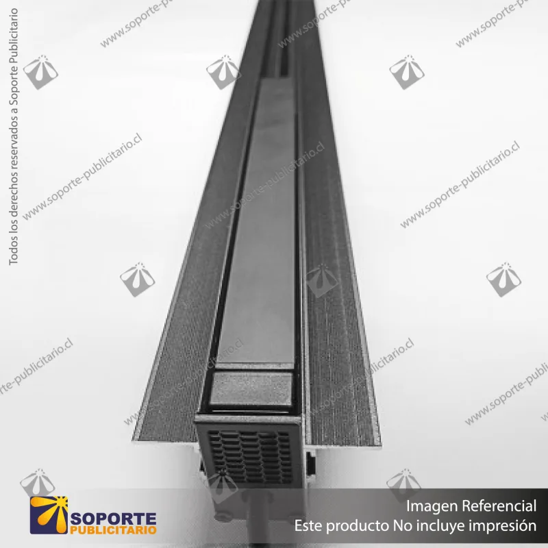 MG20 RIEL MAGNETICO NEGRO TIPO H 72.3X46.9X3000MM