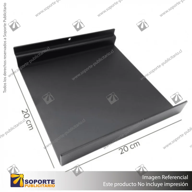 BANDEJA METALICA A PANEL RANURADO 20X20 CM