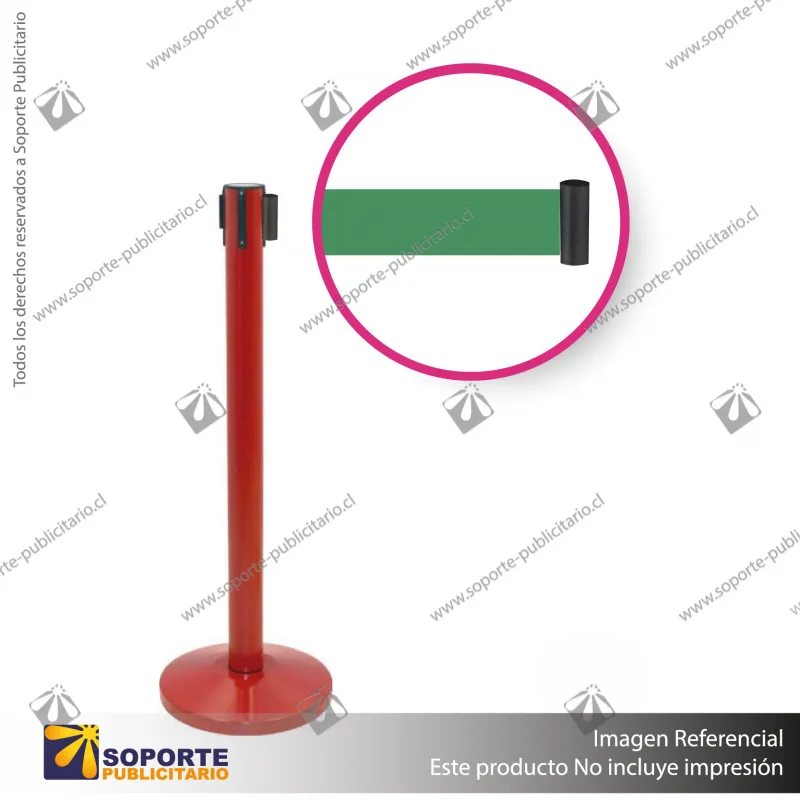 PACK 10 SEPARADORES DE FILA CORPORATIVOS ROJOS CINTA VERDE LOGO EN BLANCO
