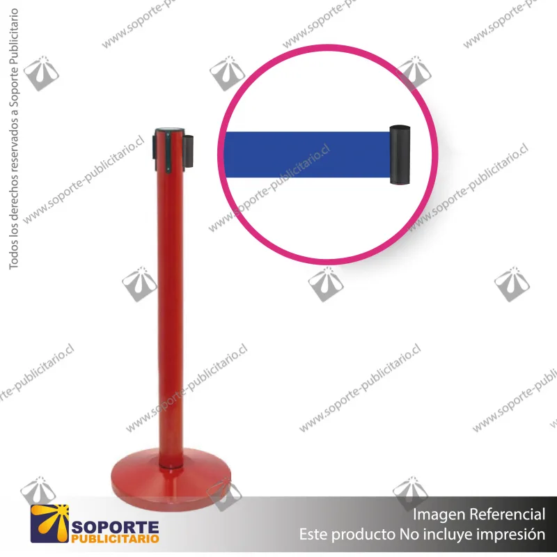 SEPARADOR DE FILAS ROJO CON CINTA AZUL