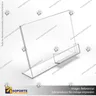 TARJETERO EN PORTA GRAFICA ACRILICO A5 (14.8*21 CMS) FORMATO L HORIZONTAL 1.5 MM, foto 3