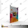 PORTA GRAFICA ACRILICO A4 (21*29.7 CMS) FORMATO MURO VERTICAL 2.0 MM + SET EMBELLECEDORES, foto 2