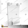 PORTA GRAFICA ACRILICO CON PORTA FOLLETO A5 (14.8*21 CMS) MURO VERTICAL 2 MM + VENTOSAS, foto 1