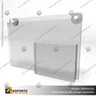 PORTA GRAFICA ACRILICO CON PORTA FOLLETO A5 (14.8*21 CMS) MURO HORIZONTAL 2 MM + VENTOSAS, photo 2